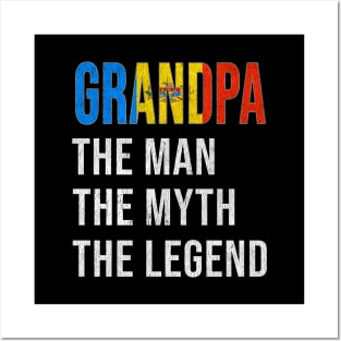 Grand Father Moldovan Grandpa The Man The Myth The Legend - Gift for Moldovan Dad With Roots From  Moldova Posters and Art